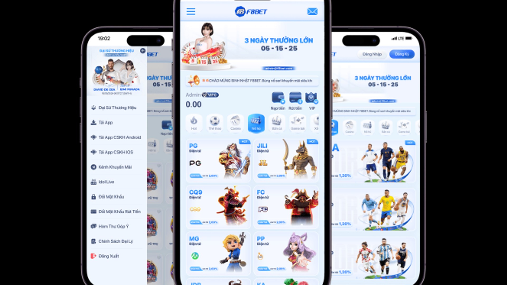 Giao diện ứng dụng 55win trên điện thoại và máy tính